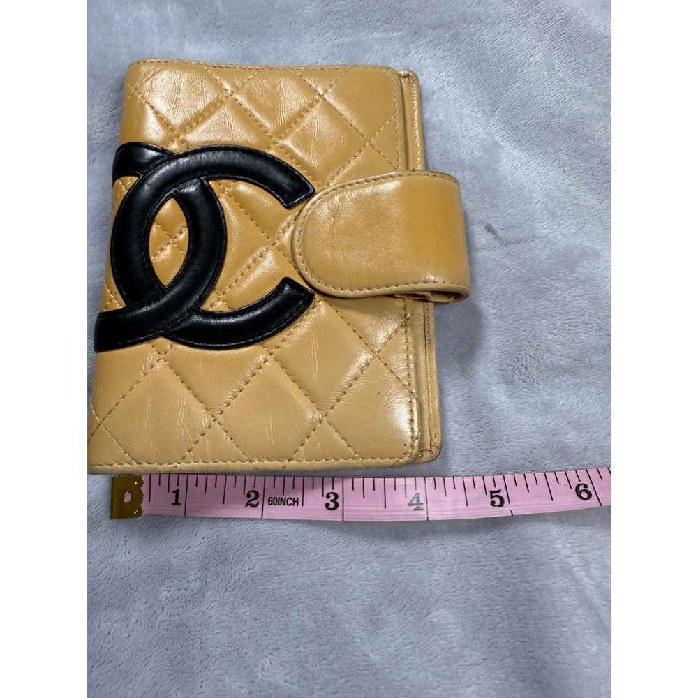 Chanel Quilted Cambone Agenda/Passport Holder Tan/Black - Picture 14 of 15